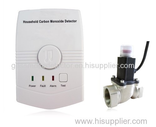 Wireless Independent Carbon Monoxide Detector With Shut Off Valve Solenoid Valve