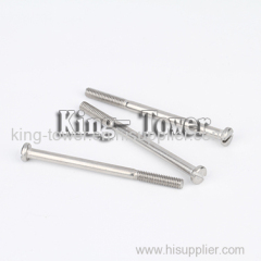 China screw manufacturer Stainless Steel flat slotted head half thread screw
