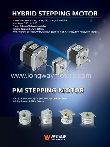 PM STEPPING MOTOR & HYBRID STEPPING MOTOR