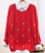 Embroidery cherry Girls' sweater
