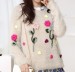 Appliques flower mohair sweater