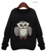 Appliques Owl point knit sweater