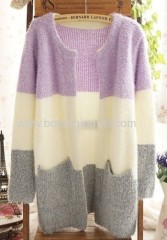 Knitted sweater cardigan Mohair women of colour fringe