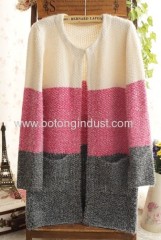 Knitted sweater cardigan Mohair women of colour fringe