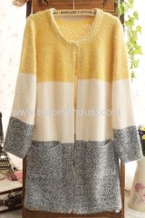 Knitted sweater cardigan Mohair women of colour fringe