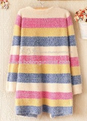 Stripe cardigan sweater mohair sweater coat