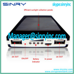 Dual USB output high capacity solar charger SC01