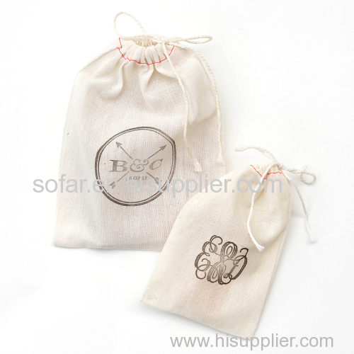 100% Organic Cotton Muslin Bag/ Favor Bag/ Party Bag/ Wedding Bag/ Coffee Bean Bag