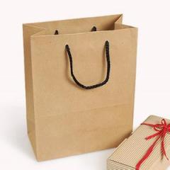 Custom Brown Kraft Paper Bags for Shops with String Handle