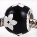 High Quality Sterling Silver Mystic Flower with Black and White Enamel Beads European Style