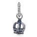 European Sterling Silver Dangle Noble Splendor Crown Charm for Bracelets or Necklaces