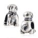 Top Quality Sterling Silver Labrador with Clear Crystal Charm Beads