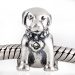 Top Quality Sterling Silver Labrador with Clear Crystal Charm Beads