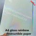 A4 size sheets high glossy easy destructible vinyl label material