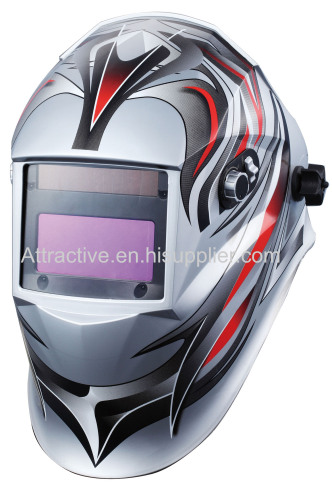 Best selling Auto-darkening welding helmet skull design outside control knobs with 4 arc-sensor 