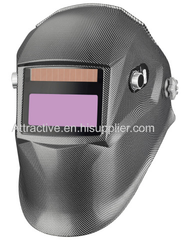 Auto-darkening welding helmets fiber design outside control knobs with 4 arc-sensor viewing area 98×43mm/3.86''×1.69''
