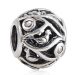 Wholesale Sterling Silver Birds of a Feather Charm Beads with Clear CZ Stone