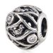 Wholesale Sterling Silver Birds of a Feather Charm Beads with Clear CZ Stone