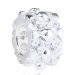 Large Hole Sterling Silver European Style Charm Beads with Clear CZ Stone