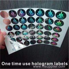 Security Non Remove Silver hologram stickers