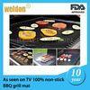 Reusable PTFE Coated Fabric BBQ Grill Mats Dishwasher / portable bbq grill