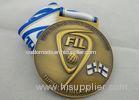 FIL U-19 Copper / Zinc Alloy / Pewter World Championship Ribbon Medals with Die Casting