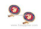 Promotional Gift Customized 3d Navy Enamel Cufflink, Metal Cufflink By Brass Stamped, Gold Plating