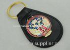 Transparent Soft Enamel Personalized Leather Keychains For Russia Military Police