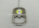 Stamped Bottle Opener Personalised Dog Tags With 800*2.4mm Ball Chain