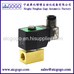 Directly acting small air brass solenoid valve SS304 low pressure for gas