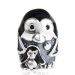 High Quality Sterling Silver Penguin Family with Black Enamel Beads European Style