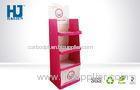 Make Up Cardboard Floor Displays , Corrugated Paper Display Stand With 3 Pallets