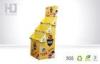 Liquid Vaporizer Foldable POP Cardboard Display Racks With 3 Pallets In Yellow
