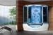waterproof Tempered glass, alu-column, acryl top tray, plyurethane seat Corner tempered glass sauna