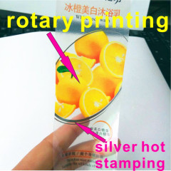 silver hot stamping transparent vinyl adhesive sticker printing cosmetic jar labels