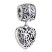 European Sterling Silver Dangle Flower Heart Charm Wholesale