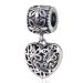 European Sterling Silver Dangle Flower Heart Charm Wholesale