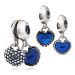 Authentic Sterling Silver Dangle Mother and Son Blue Enamel Charm with authentic 925 sterling silver enamel beads