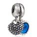 Authentic Sterling Silver Dangle Mother and Son Blue Enamel Charm with authentic 925 sterling silver enamel beads