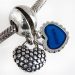 Authentic Sterling Silver Dangle Mother and Son Blue Enamel Charm with authentic 925 sterling silver enamel beads