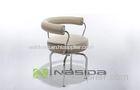 Custom Stainless Steel Le Corbusier LC7 chair replica Full Beige Leather