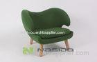 Finn Juhl Pelikan Fabric Living Room Lounge Chairs with Solid Ash Wood Leg