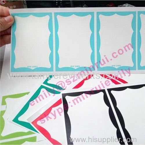 sun-proof ink printing border printed blank eggshell destructible labels