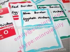Custom Ourdoor Use Writable Blank UV Resistant Blue Border Printing Irremovable Eggshell Vinyl Graffiti Stickers