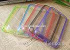 Note 2 N7100 Samsung Galaxy Phone Cases Purple TPU And Acrylic , Clear 2 In 1