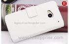 Wallet Type HTC Leather Phone Case , Genuine HTC ONE M7 Extra Slim Phone Cover