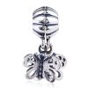 Sterling Silver Dangle Butterfly Charm Beads with Screw