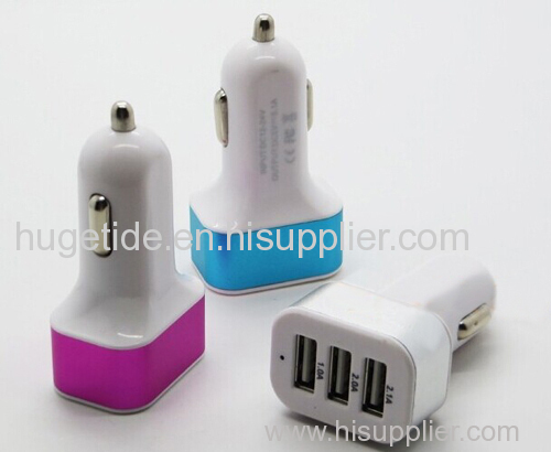 3 port USB Car Charger for Smart Phone and Table Ce RoHs Auto 3 Usb Car Charger Portable 3 Port Usb Car Charger