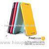 Yellow Anti-scratch HTC Leather Phone Case , HTC ONE Mini M4 601E Flip