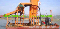 chain bucket type sand digging and iron ore separation dredger